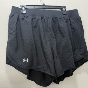 Under Armour Black Athletic Shorts Double-Layer Design
